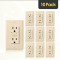 Faith Self-Test 15A GFCI Outlet Receptacle with Wall Plate, Ivory, PK 10 GLS-15A-IV-10